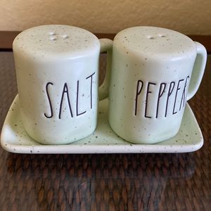 Rae Dunn Green Speckled Mini Mug Salt and Pepper Shakers